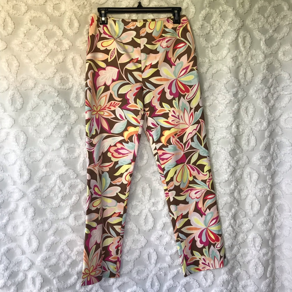 Etcetera Floral Flower Patterned Pants Size 2